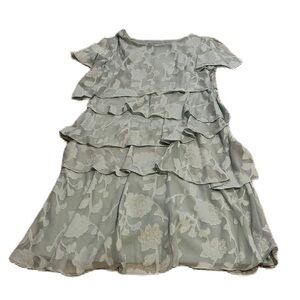 Jessica Howard Baby Blue Butterfly Sleeve Asymmetrical Ruffled Dress Size 10 EUC